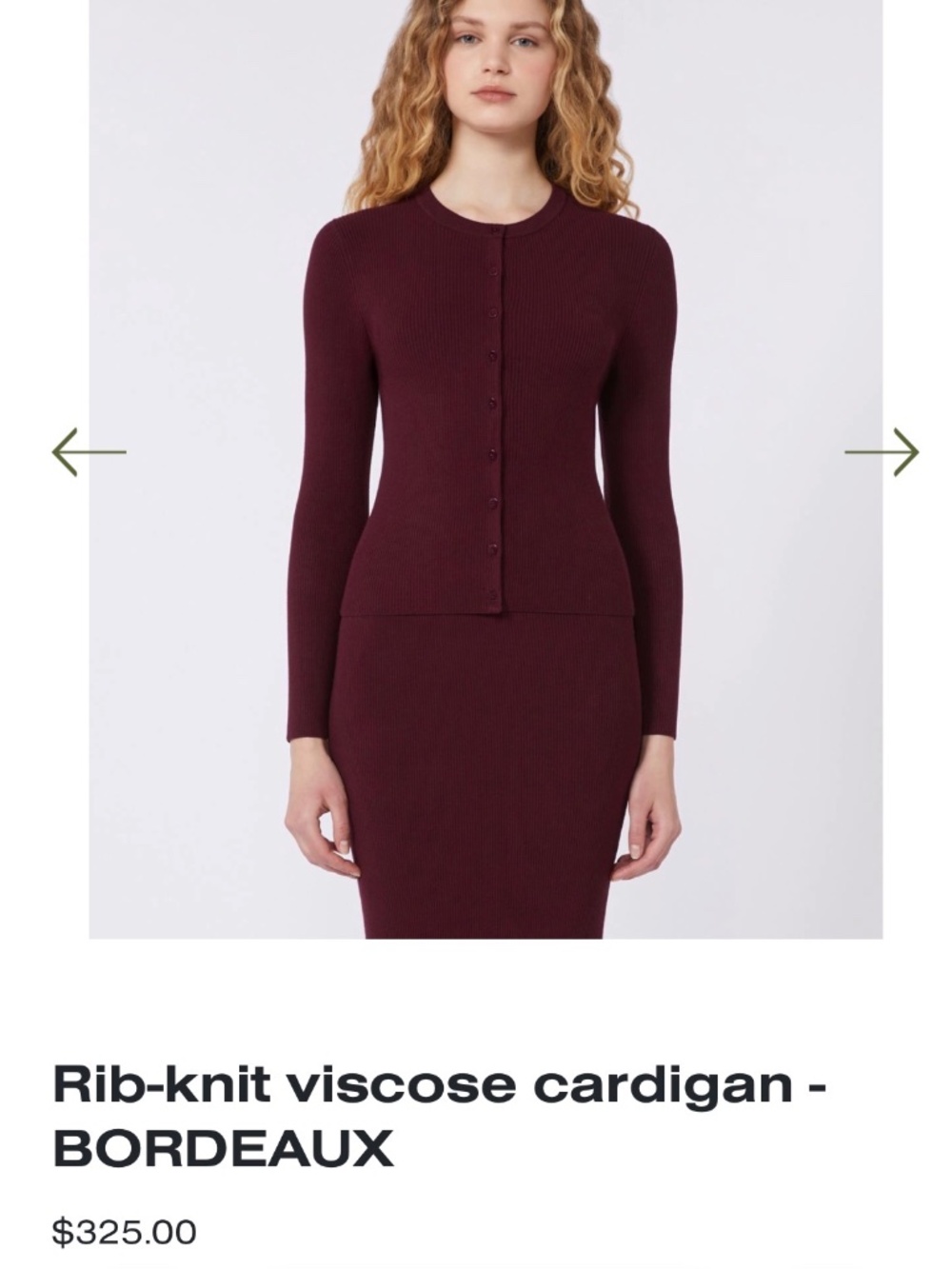 Max Mara - RIB-KNIT VISCOSE CARDIGAN - BORDEAUX